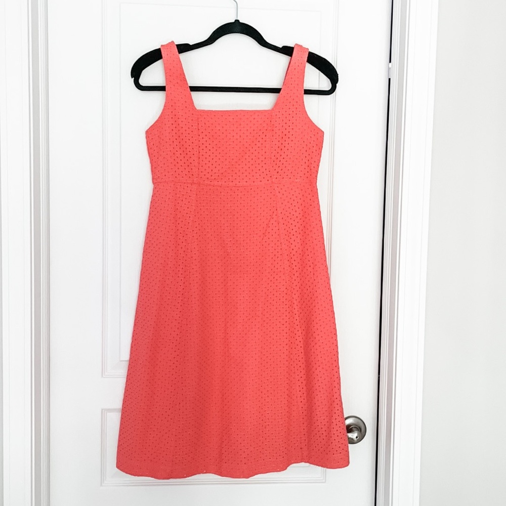 Gap Maternity Sleeveless Eyelet Coral Dress
